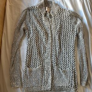 Women's Black and White Sweater